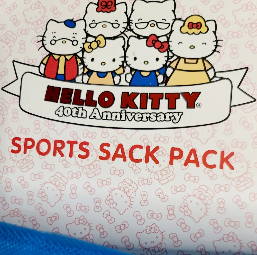Hello Kitty 40th Anniversary Sports Sack Back Pack NEW